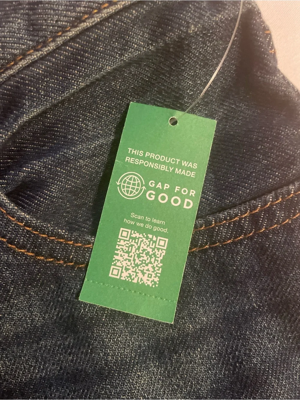 GAP Kids Dark Blue ‘90s Original Straight Jeans Subtle Distressing, NWT, Size 12